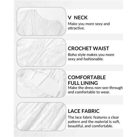 Plus Size Wedding Dress Boho - Maxi Bridal Shower Bohemian Formal Lace Long - Picture 5 of 6